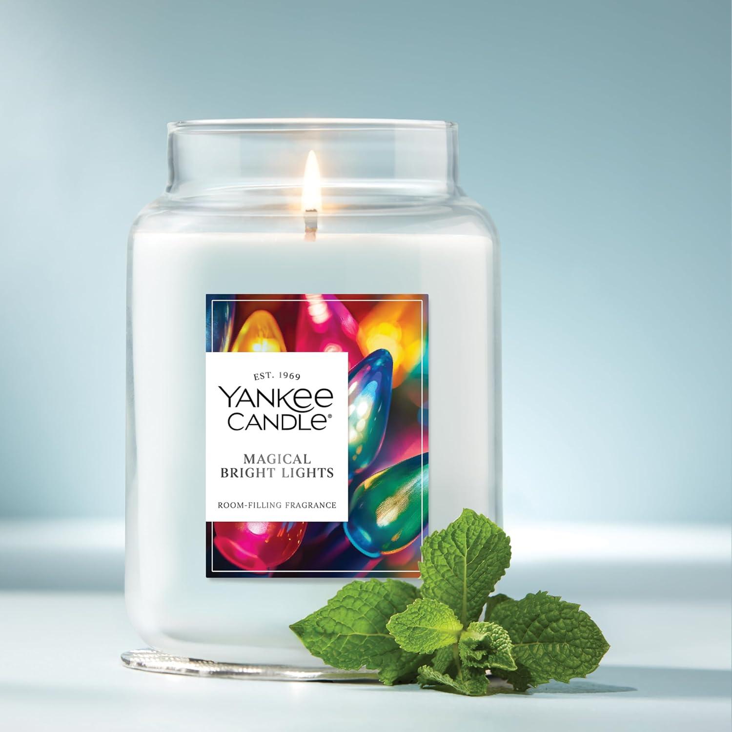 imageYankee Candle Balsam ampamp Cedar Holiday Scented Candle 22oz Large Jar with up to 150 Hour Burn Time GiftableMagical Bright Lights