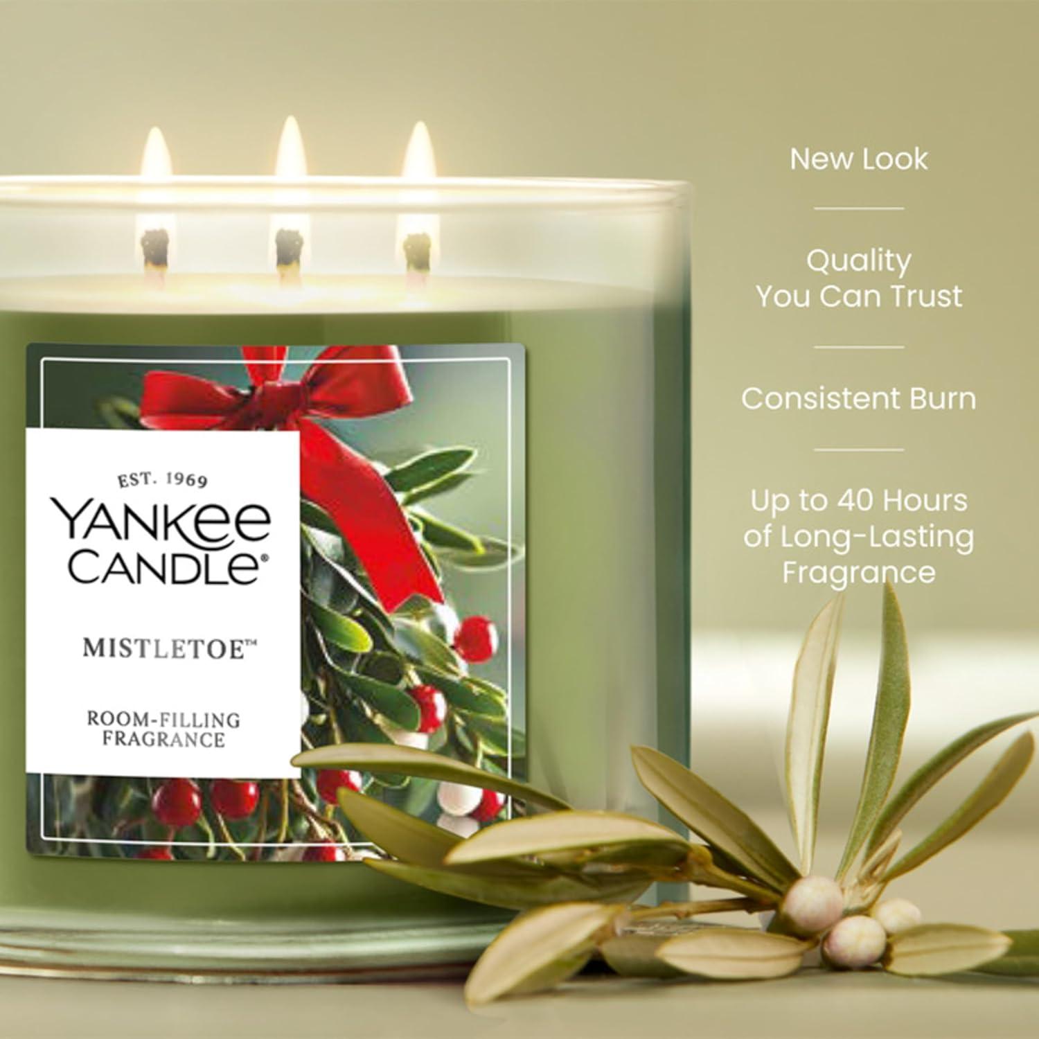 imageYankee Candle Balsam ampamp Cedar Holiday Scented Candle 22oz Large Jar with up to 150 Hour Burn Time GiftableMistletoe