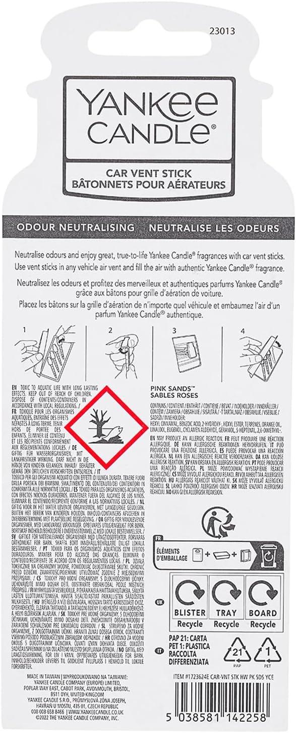 imageYankee Candle Car Air Fresheners Car Vent Stick Bahama Breeze Scented Includes 4 Odor Neutralizing Sticks Each Lasts Up To 2 Weeks1 Count Pack of 1