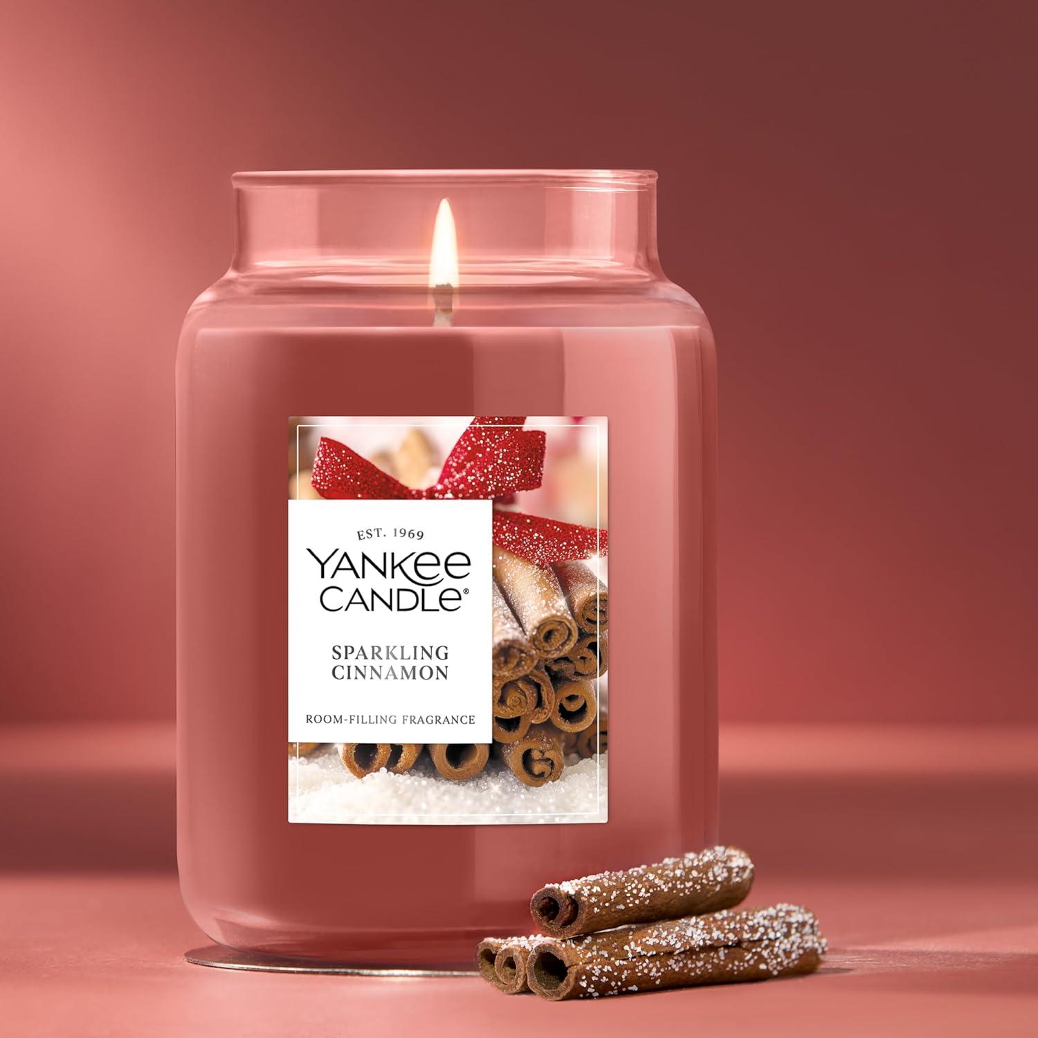 imageYankee Candle Christmas Cookie Scented Candle 22oz Large Jar with up to 150 Hour Burn Time Giftable HolidaysSparkling Cinnamon