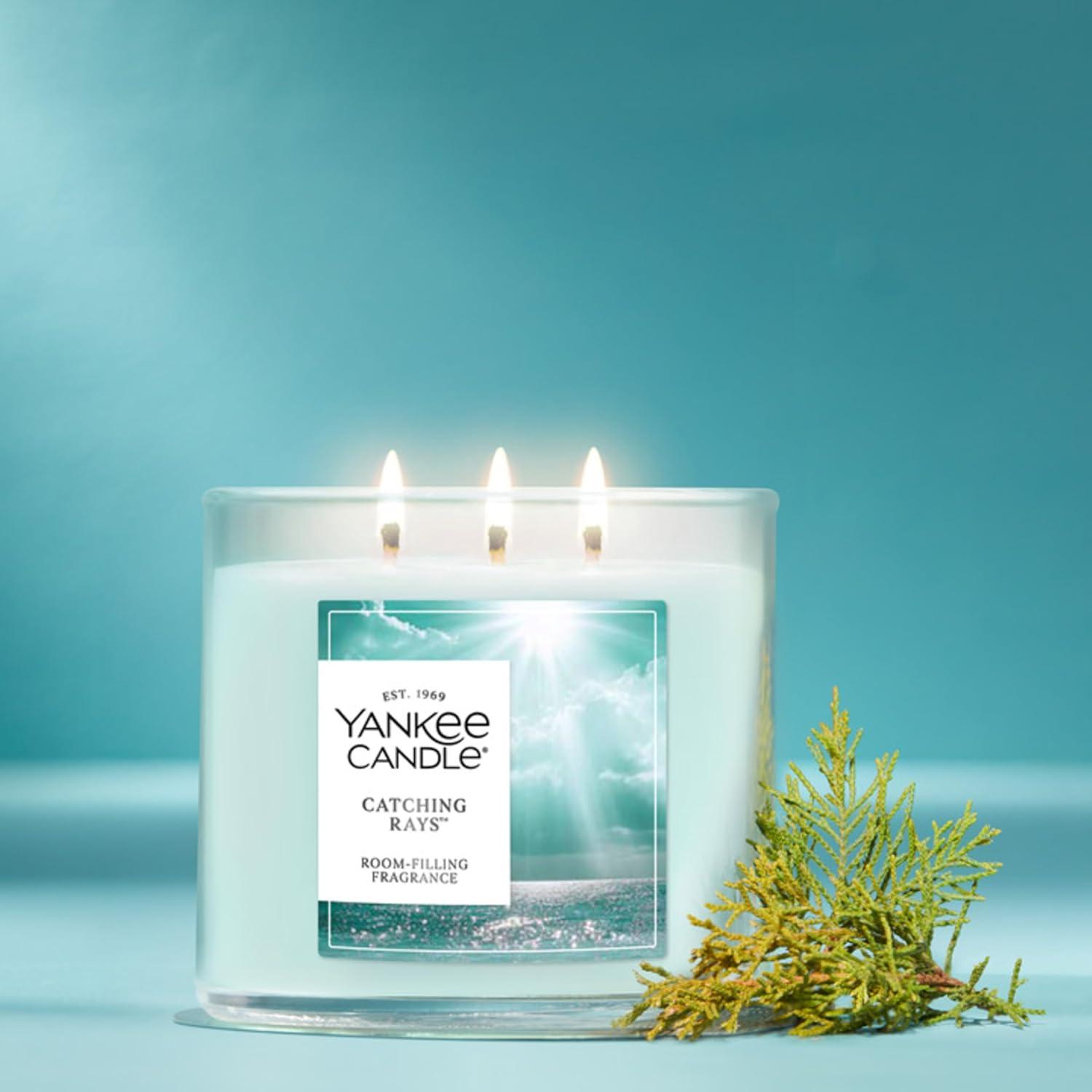 imageYankee Candle Clean Cotton Scented Candle 22oz Large Jar with up to 150 Hour Burn Time Giftable BirthdaysCatching Rays