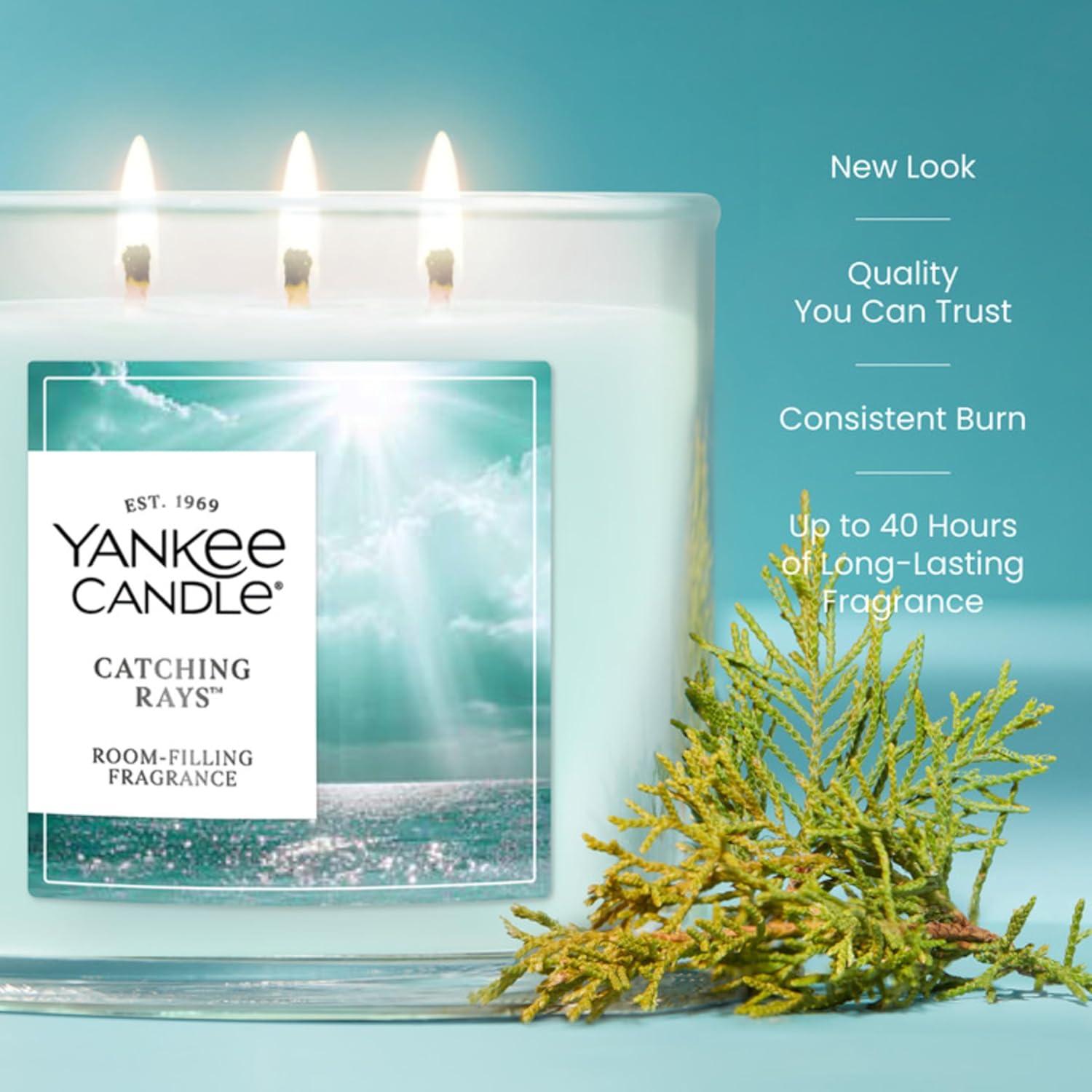 imageYankee Candle Clean Cotton Scented Candle 22oz Large Jar with up to 150 Hour Burn Time Giftable BirthdaysCatching Rays
