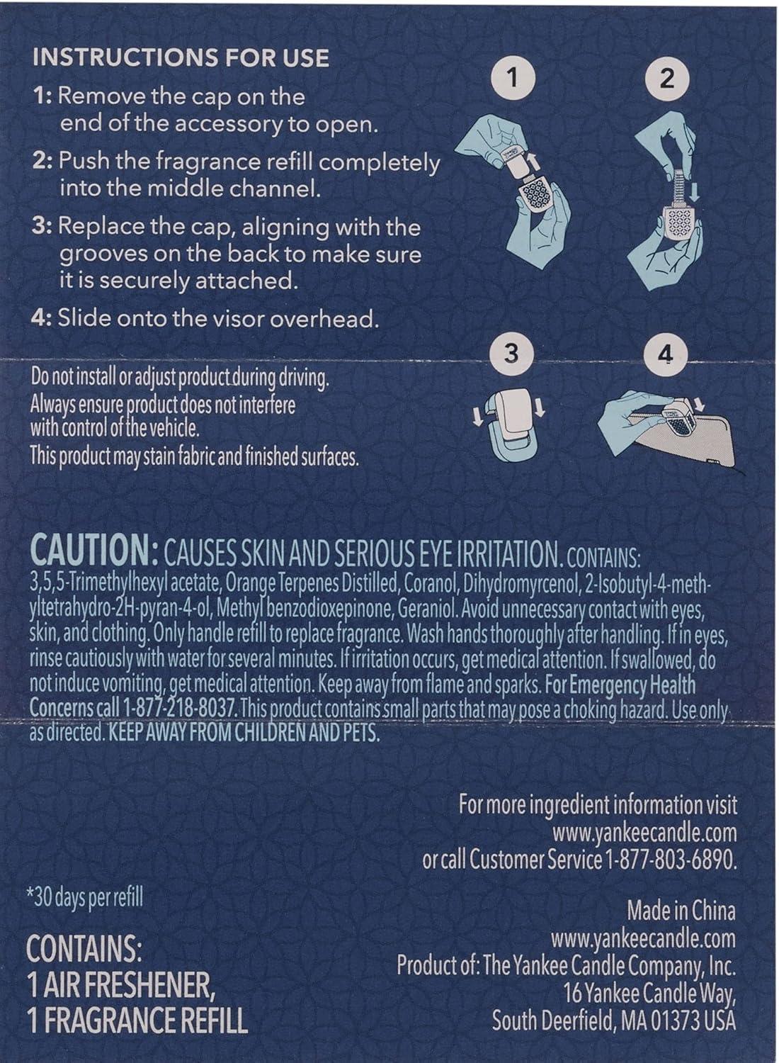 imageYankee Candle Pink Sands Sidekick Visor Clip Fragrance Kit with Two Refills XO