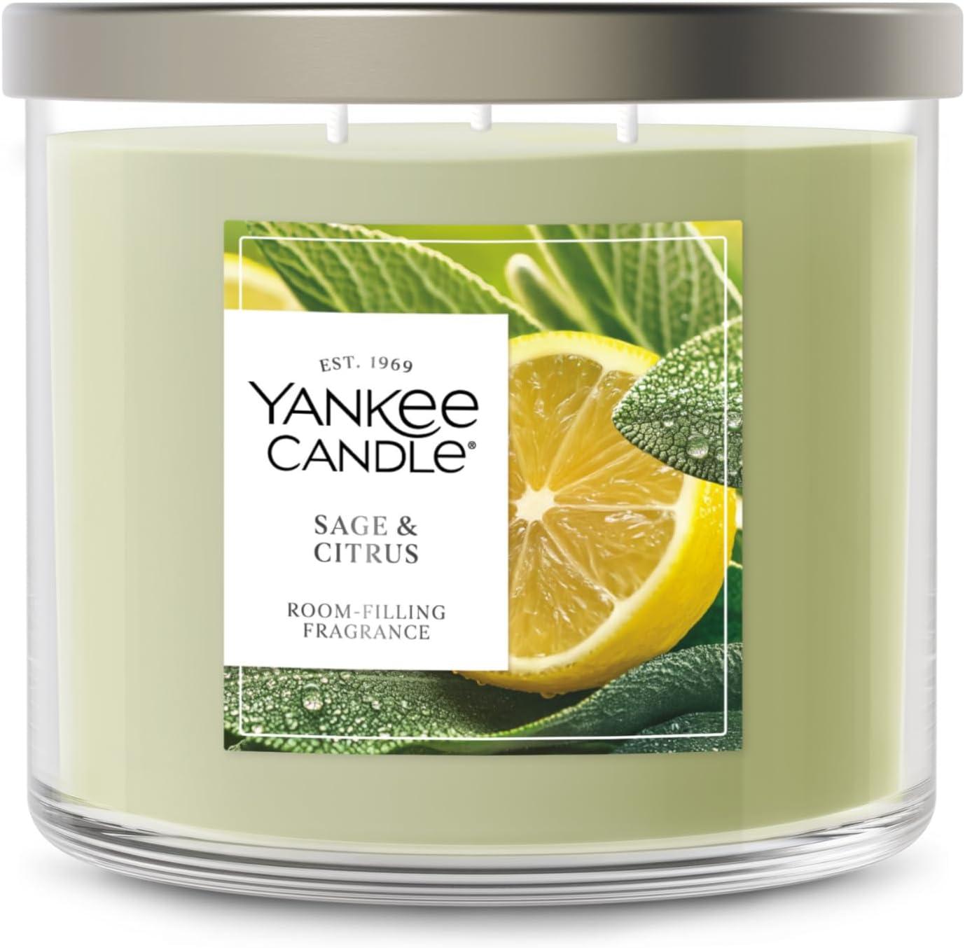 imageYankee Candle Sage ampamp Citrus Scented Candle 22oz Large Jar with up to 150 Hour Burn Time Giftable BirthdaysSage Citrus