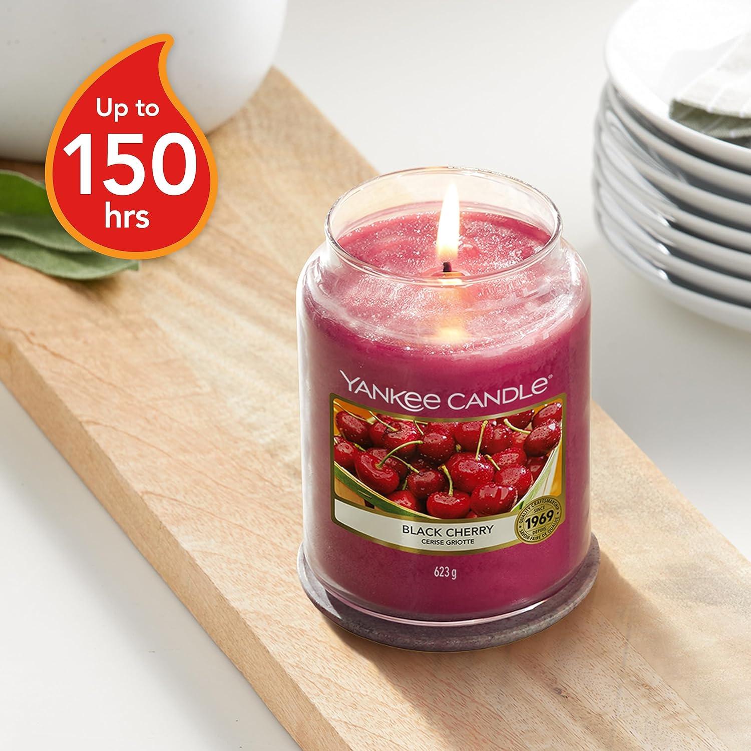 imageYankee Candle Scented Candle Black Cherry Large Jar Long Burning Candles up to 150 Hours Perfect Mothers Day and Easter Gifts for Women