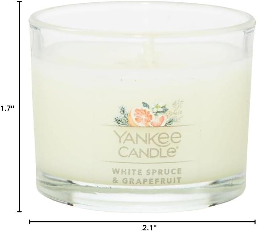 imageYankee Candle Signature Votive Mini Candle Jar Balsam ampamp Cedar Scent Natural Soy Wax Blend Candle with Natural Fiber Wick 13 OZ Glass Jar Pack of 4White Spruce Grapefruit