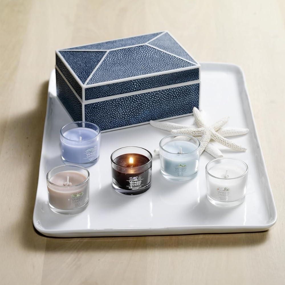 imageYankee Candle Signature Votive Mini Candle Jar Midsummers Night Scent Natural Soy Wax Blend Candle with Natural Fiber Wick 13 OZ Glass Jar Pack of 4Midsummers Night