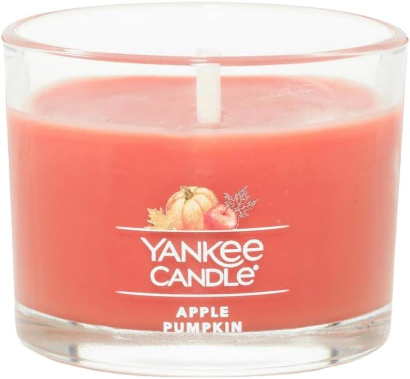 imageYankee Candle Signature Votive Mini Candle Jar Vanilla Cupcake Scent Natural Soy Wax Blend Candle with Natural Fiber Wick 13 OZ Glass Jar Pack of 4Apple Pumpkin