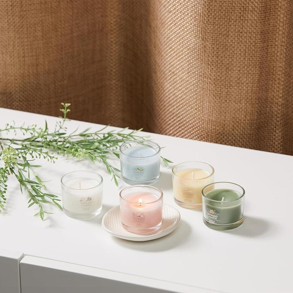 imageYankee Candle Signature Votive Mini Candle Jar Vanilla Cupcake Scent Natural Soy Wax Blend Candle with Natural Fiber Wick 13 OZ Glass Jar Pack of 4Christmas Cookie