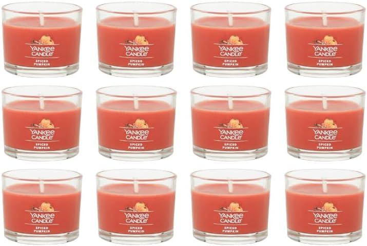 imageYankee Candle Signature Votive Mini Candle Jar Vanilla Cupcake Scent Natural Soy Wax Blend Candle with Natural Fiber Wick 13 OZ Glass Jar Pack of 4Spiced Pumpkin