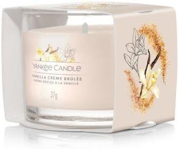 imageYankee Candle Signature Votive Mini Candle Jar Vanilla Cupcake Scent Natural Soy Wax Blend Candle with Natural Fiber Wick 13 OZ Glass Jar Pack of 4Vanilla Crme Brulee