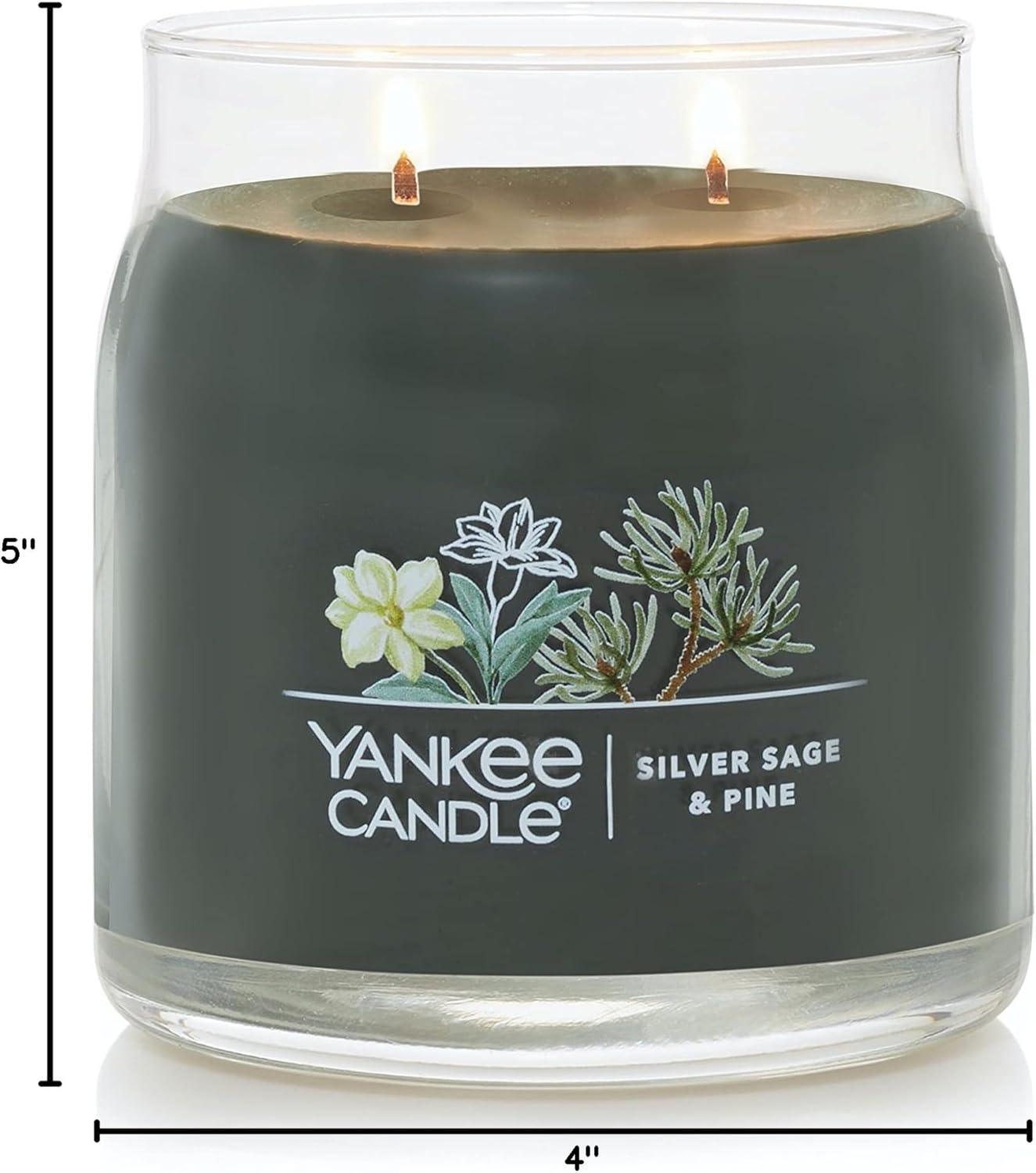 imageYankee Candle Studio Scented Candle with up to 50 Hour Burn Time Premium Plant Wax Blend for Consistent Burn 10 oz Jar Candle with Room Filling Fragrance Amber ampamp SandalwoodSilver Sage Pine