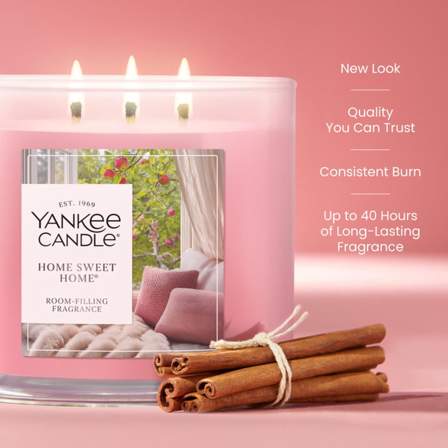 imageYankee Candle Sugared Cinnamon Apple Scented Candle 22oz Large Jar with up to 150 Hour Burn Time GiftableHome Sweet Home