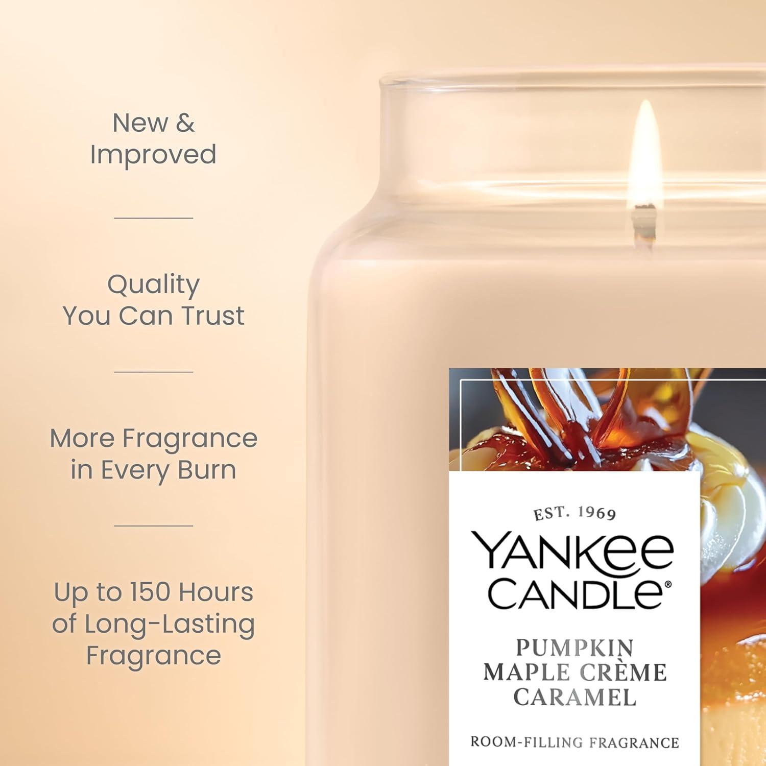 imageYankee Candle Sugared Cinnamon Apple Scented Candle 22oz Large Jar with up to 150 Hour Burn Time GiftablePumpkin Maple Creme Caramel