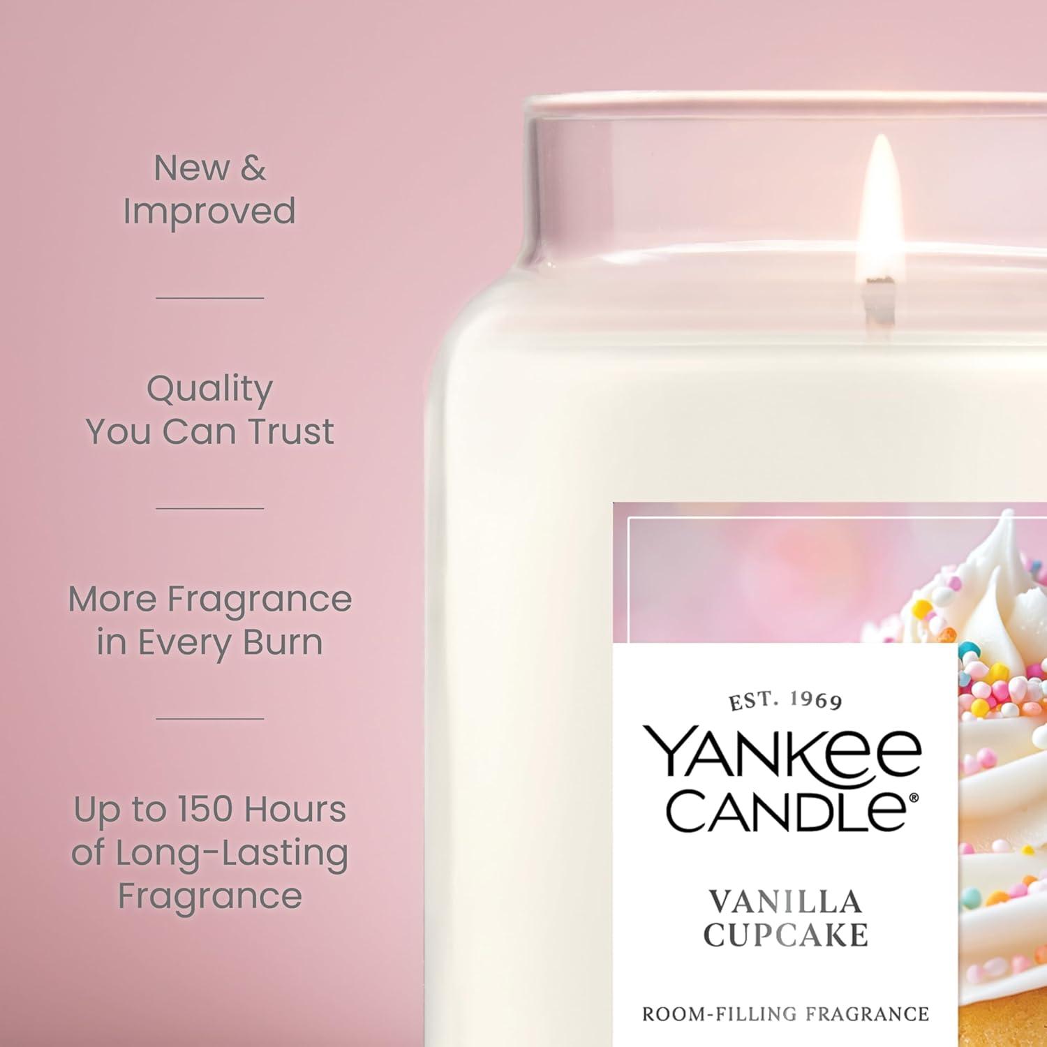 imageYankee Candle Vanilla Cupcake Scented Candle 22oz Large Jar with up to 150 Hour Burn Time Giftable BirthdaysVanilla Cupcake