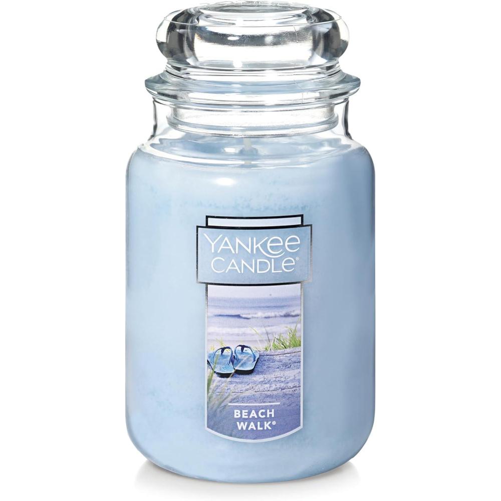imageYankee Candle Beach Walk Scented Classic 22oz Large Jar Single Wick Candle Over 110 Hours of Burn Time Multicolored