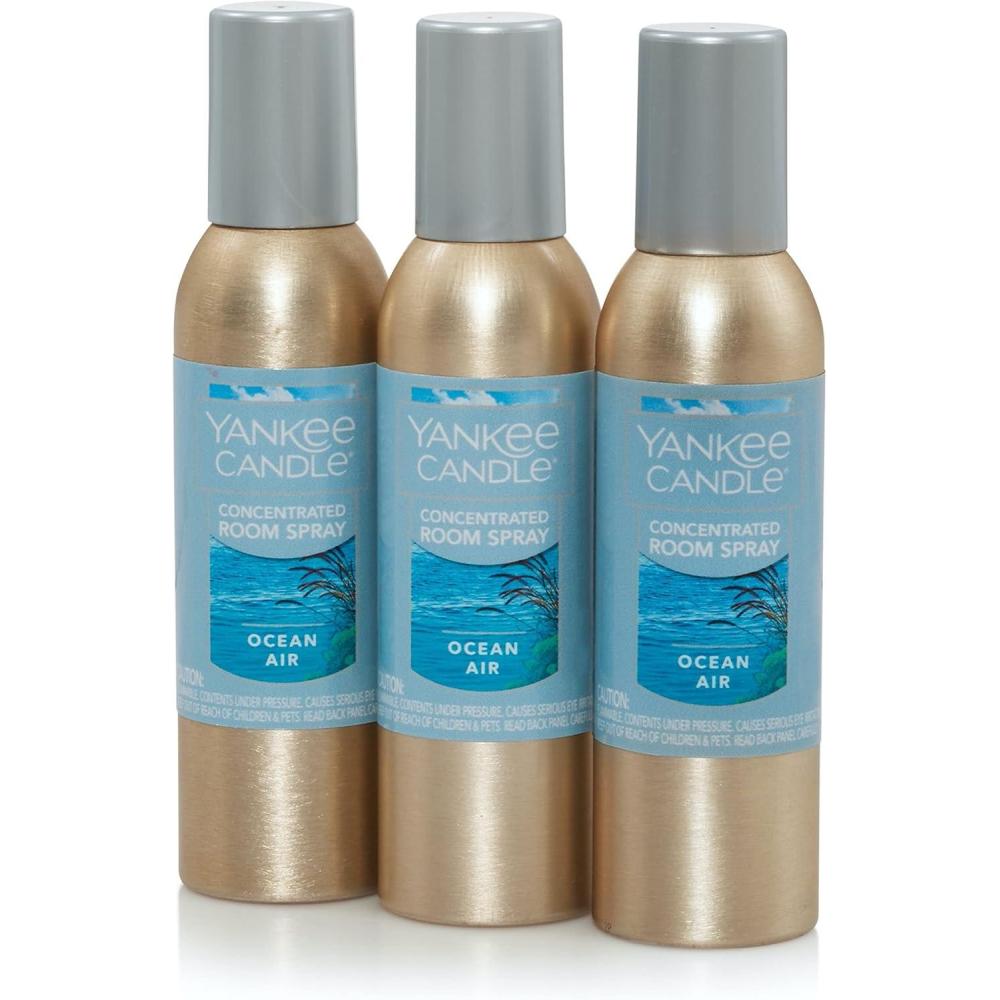 imageYankee Candle Concentrated Air Freshener Room Spray Odor Eliminator for Home Bathroom Pink Sands 15 Oz Pack of 3Ocean Air