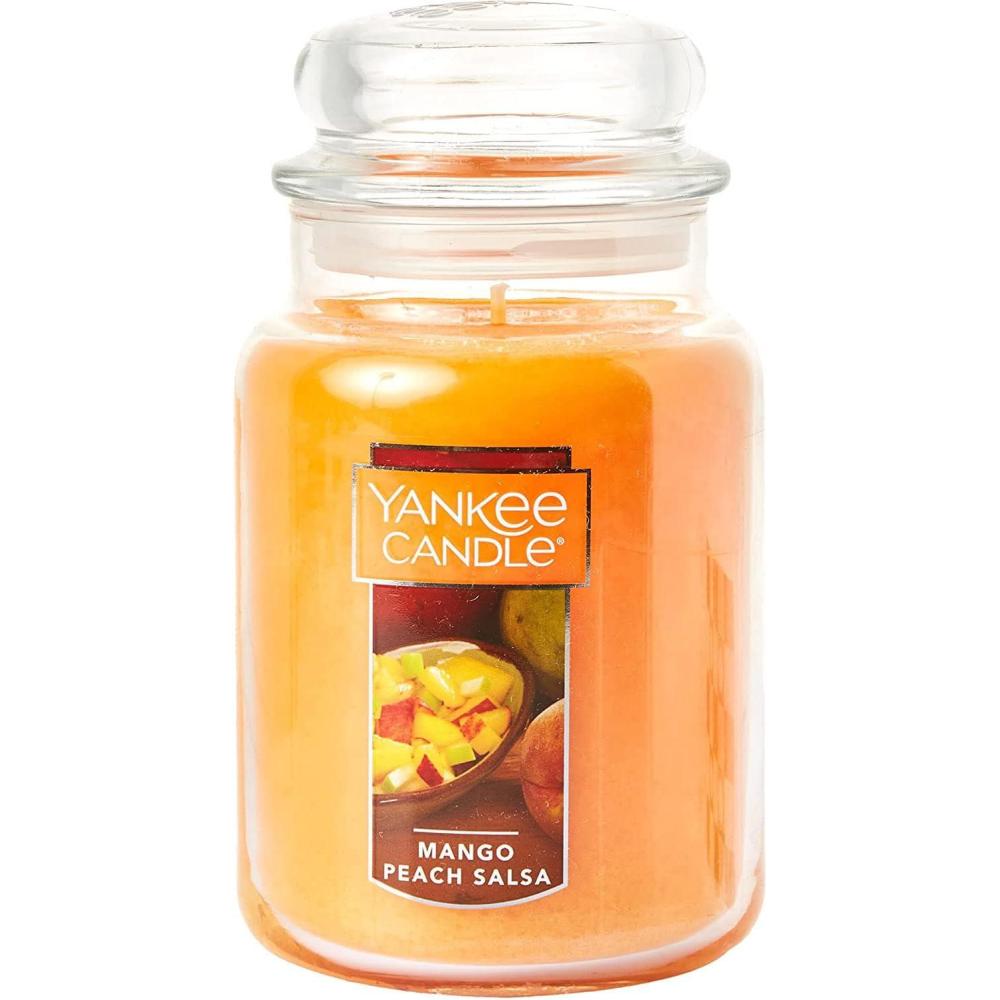 imageYankee Candle Honey Clementine Scented Classic 22oz Large Jar Single Wick Aromatherapy Candle Over 110 Hours of Burn Time Apothecary Jar Fall Candle Autumn Candle Scented for HomeMango Peach Salsa