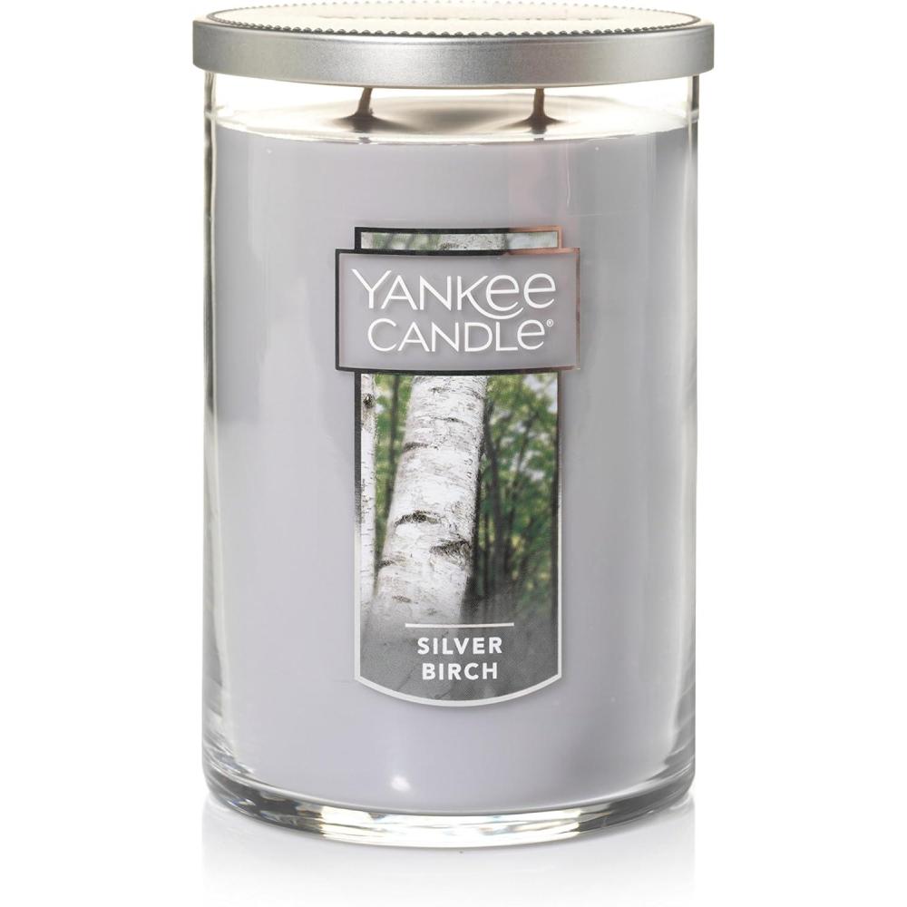 imageYankee Candle Large Tumbler Scented Candle with up to 80 Hour Burn Time Premium Plant Wax Blend for Consistent Burn 20 oz Tumbler Candle with Room Filling Fragrance Dried Lavender ampamp OakSilver Birch