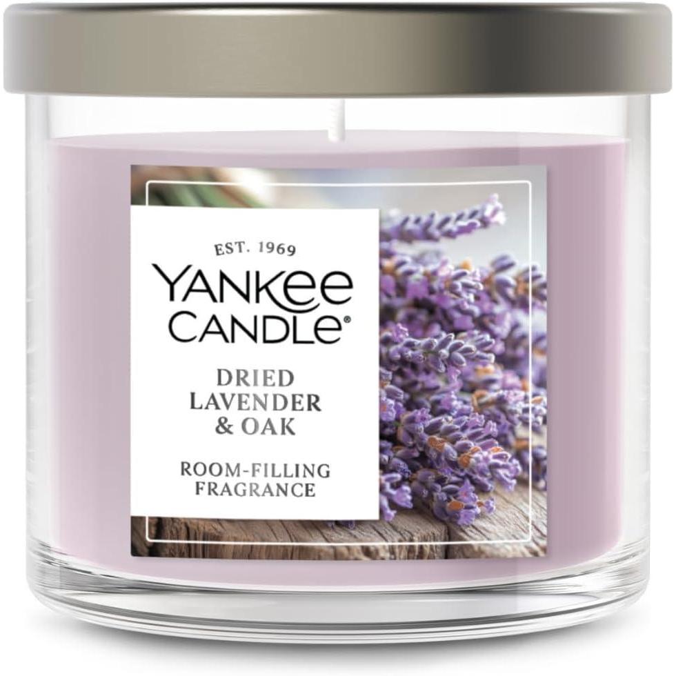 imageYankee Candle Large Tumbler Scented Candle with up to 80 Hour Burn Time Premium Plant Wax Blend for Consistent Burn 20 oz Tumbler Candle with Room Filling Fragrance Dried Lavender ampamp OakDried Lavender  Oak