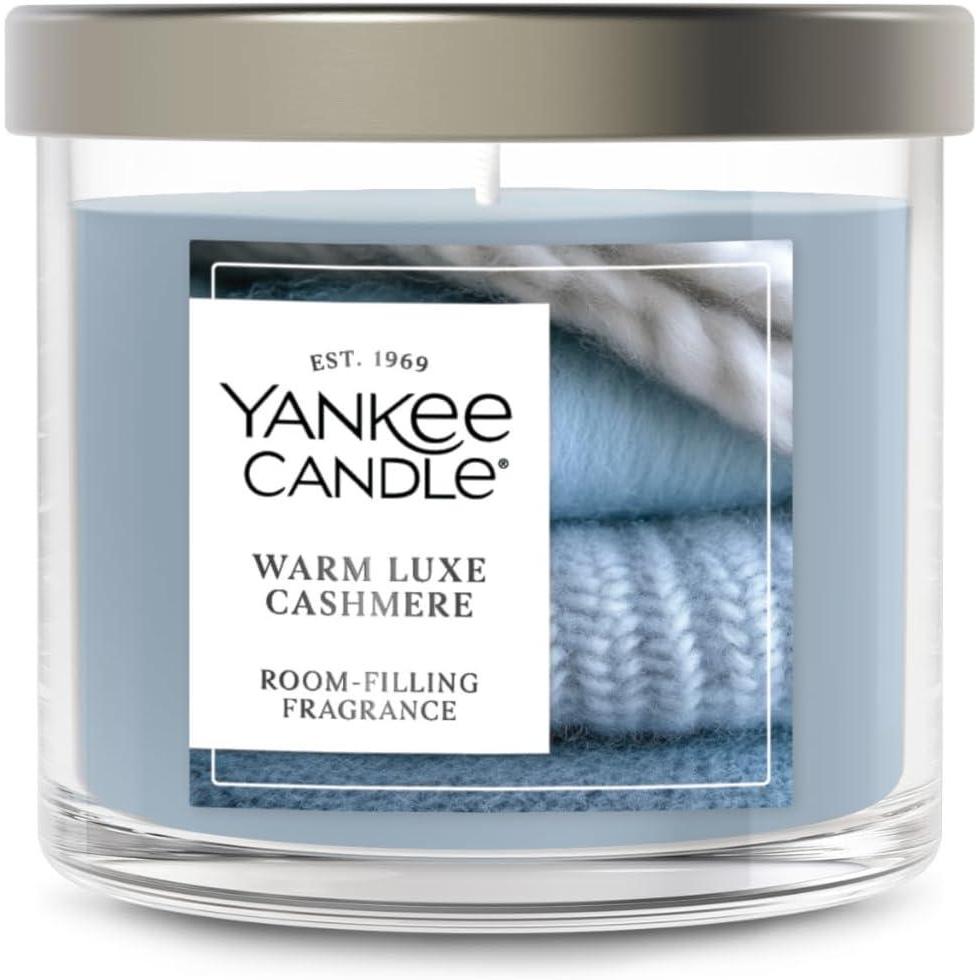 imageYankee Candle Large Tumbler Scented Candle with up to 80 Hour Burn Time Premium Plant Wax Blend for Consistent Burn 20 oz Tumbler Candle with Room Filling Fragrance Fresh Cut RosesWarm Luxe Cashmere