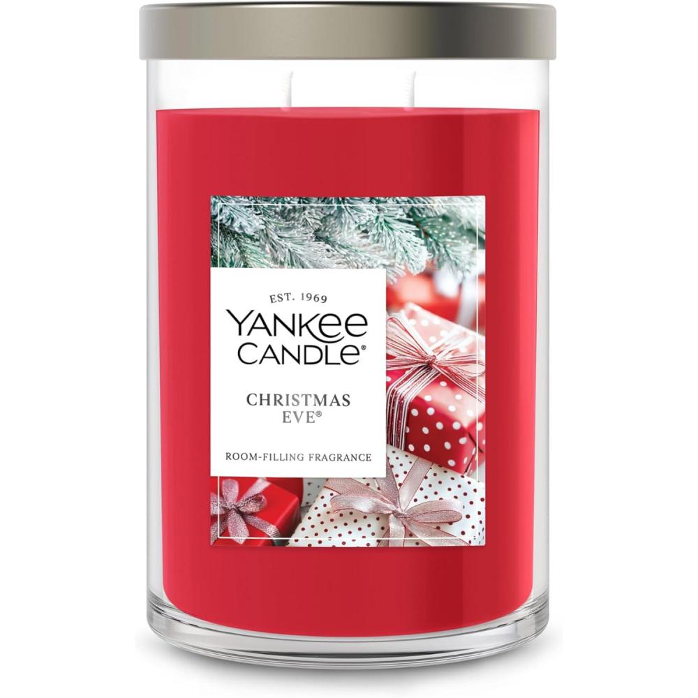 imageYankee Candle Large Tumbler Scented Candle with up to 80 Hour Burn Time Premium Plant Wax Blend for Consistent Burn 20 oz Tumbler Candle with Room Filling Fragrance Christmas CookieChristmas Eve
