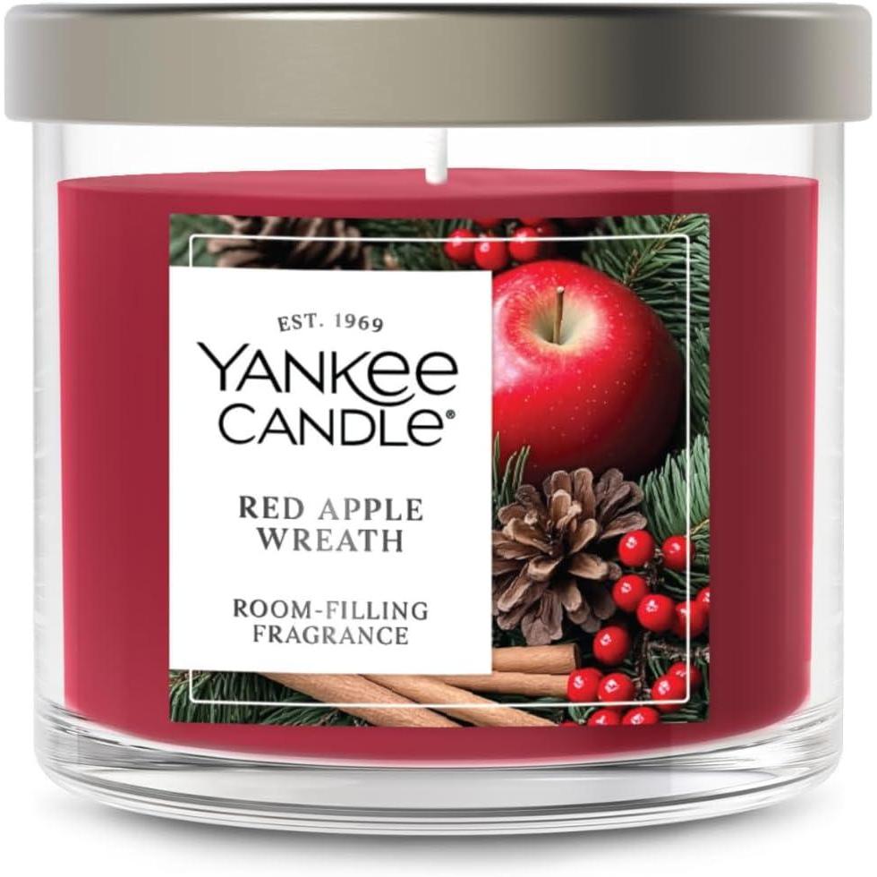 imageYankee Candle Large Tumbler Scented Candle with up to 80 Hour Burn Time Premium Plant Wax Blend for Consistent Burn 20 oz Tumbler Candle with Room Filling Fragrance Cherries on SnowRed Apple Wreath