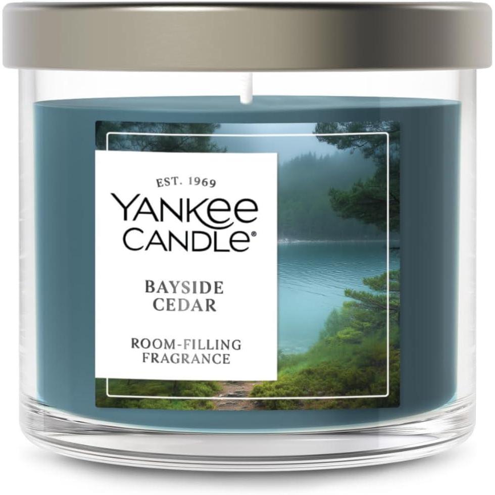 imageYankee Candle Large Tumbler Scented Candle with up to 80 Hour Burn Time Premium Plant Wax Blend for Consistent Burn 20 oz Tumbler Candle with Room Filling Fragrance Bayside CedarBayside Cedar