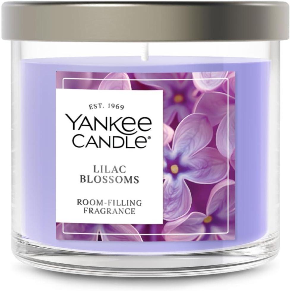 imageYankee Candle Large Tumbler Scented Candle with up to 80 Hour Burn Time Premium Plant Wax Blend for Consistent Burn 20 oz Tumbler Candle with Room Filling Fragrance Fresh Cut RosesLilac Blossoms
