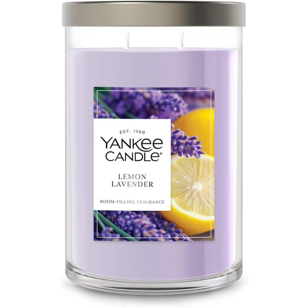 imageYankee Candle Lemon Lavender Scented Candle 20oz Classic 2Wick Tumbler with up to 80 Hour Burn Time