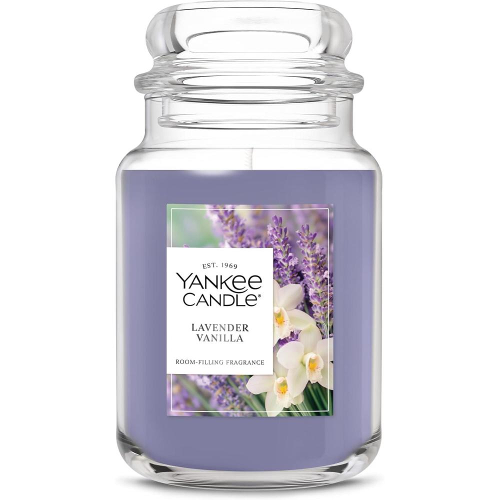 imageYankee Candle Midnight Jasmine Scented Candle 22oz Large Jar with up to 150 Hour Burn Time GiftableLavender Vanilla