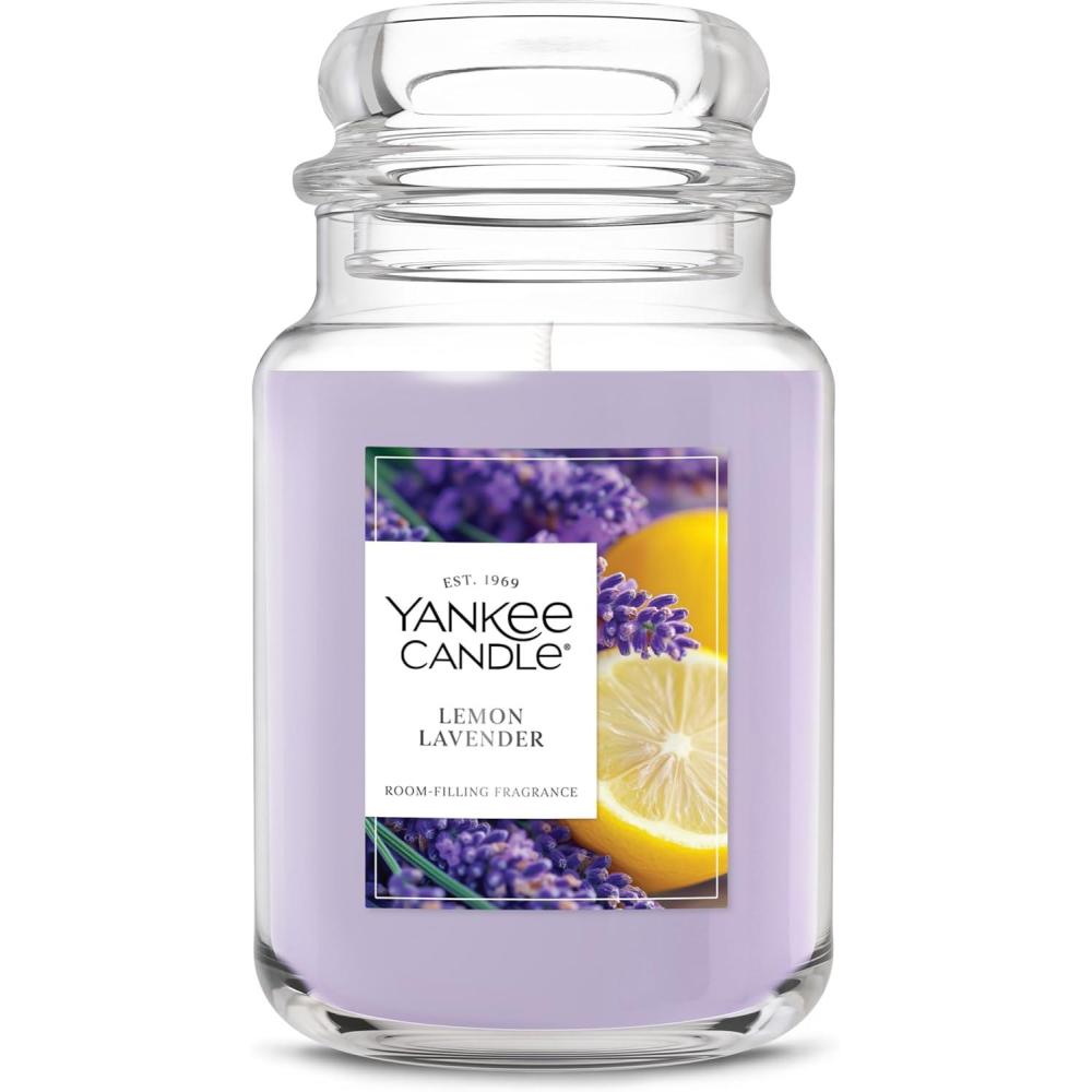 imageYankee Candle Midnight Jasmine Scented Candle 22oz Large Jar with up to 150 Hour Burn Time GiftableLemon Lavender