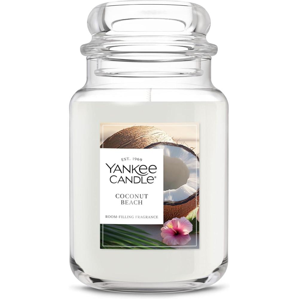 imageYankee Candle Pink Sands Scented Candle 22oz Large Jar with up to 150 Hour Burn Time Giftable BirthdaysCoconut Beach
