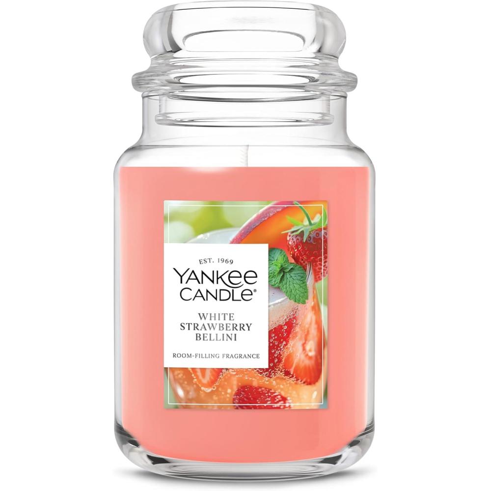 imageYankee Candle Pink Sands Scented Candle 22oz Large Jar with up to 150 Hour Burn Time Giftable BirthdaysWhite Strawberry Bellini