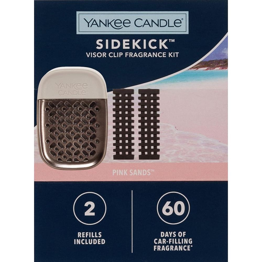 imageYankee Candle Pink Sands Sidekick Visor Clip Fragrance Kit with Two Refills XO