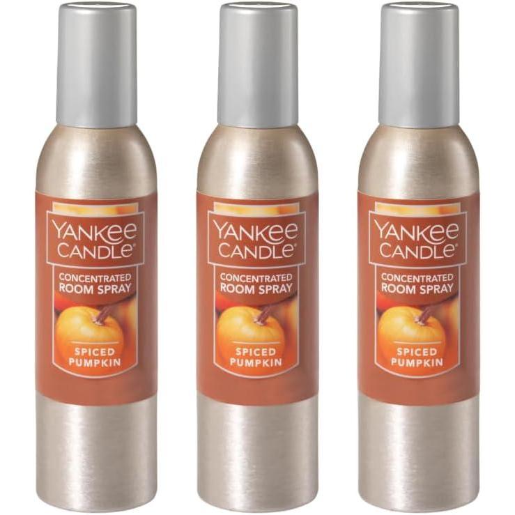 imageYankee Candle Room Spray Mystery Box  4 Pack Assorted Scents  Long Lasting Home ampamp Car Air Freshener Odor Eliminator Room Deodorizer 15 oz Each 4 Sprays TotalSpiced Pumpkin