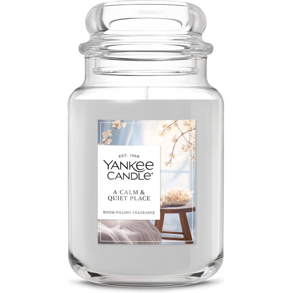 imageYankee Candle Sage ampamp Citrus Scented Candle 22oz Large Jar with up to 150 Hour Burn Time Giftable BirthdaysA Calm  Quiet Place
