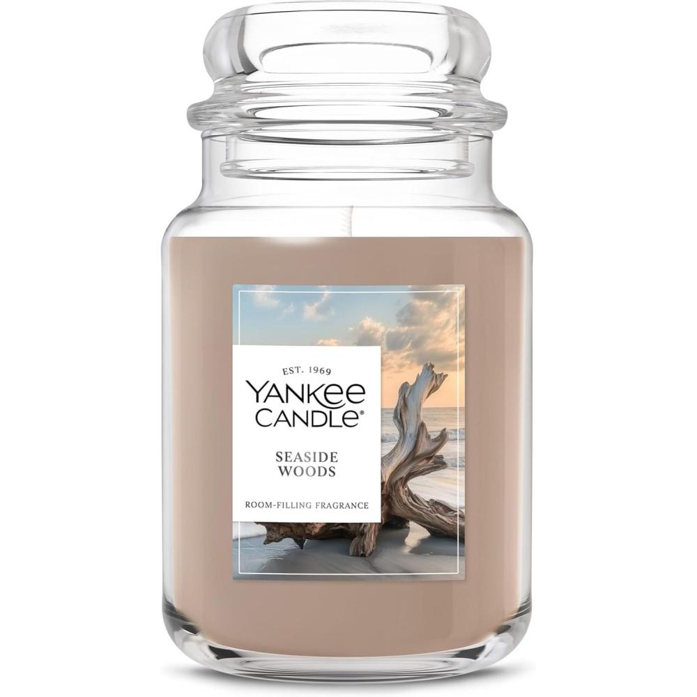 imageYankee Candle Sage ampamp Citrus Scented Candle 22oz Large Jar with up to 150 Hour Burn Time Giftable BirthdaysSeaside Woods
