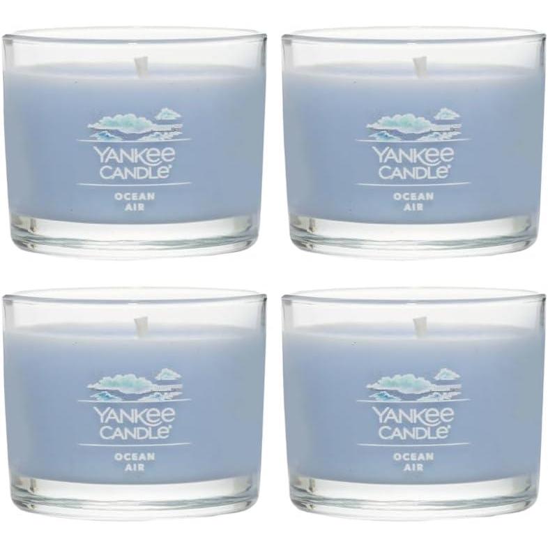 imageYankee Candle Signature Votive Mini Candle Jar Midsummers Night Scent Natural Soy Wax Blend Candle with Natural Fiber Wick 13 OZ Glass Jar Pack of 4Ocean Air