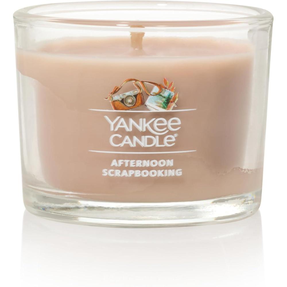 imageYankee Candle Signature Votive Mini Candle Jar Snow Globe Wonderland Scent Natural Soy Wax Blend Candle with Natural Fiber Wick 13 OZ Glass Jar Pack of 4Afternoon Scrapbooking