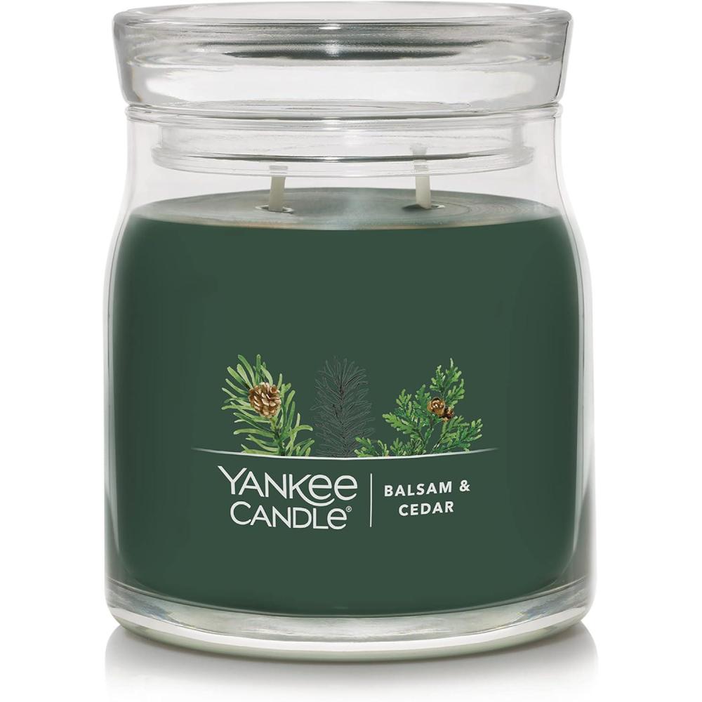imageYankee Candle Studio Scented Candle with up to 50 Hour Burn Time Premium Plant Wax Blend for Consistent Burn 10 oz Jar Candle with Room Filling Fragrance Amber ampamp SandalwoodBalsam  Cedar