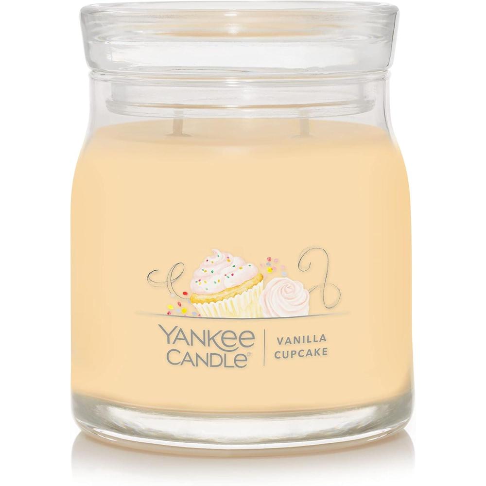 imageYankee Candle Studio Scented Candle with up to 50 Hour Burn Time Premium Plant Wax Blend for Consistent Burn 10 oz Jar Candle with Room Filling Fragrance Amber ampamp SandalwoodVanilla Cupcake