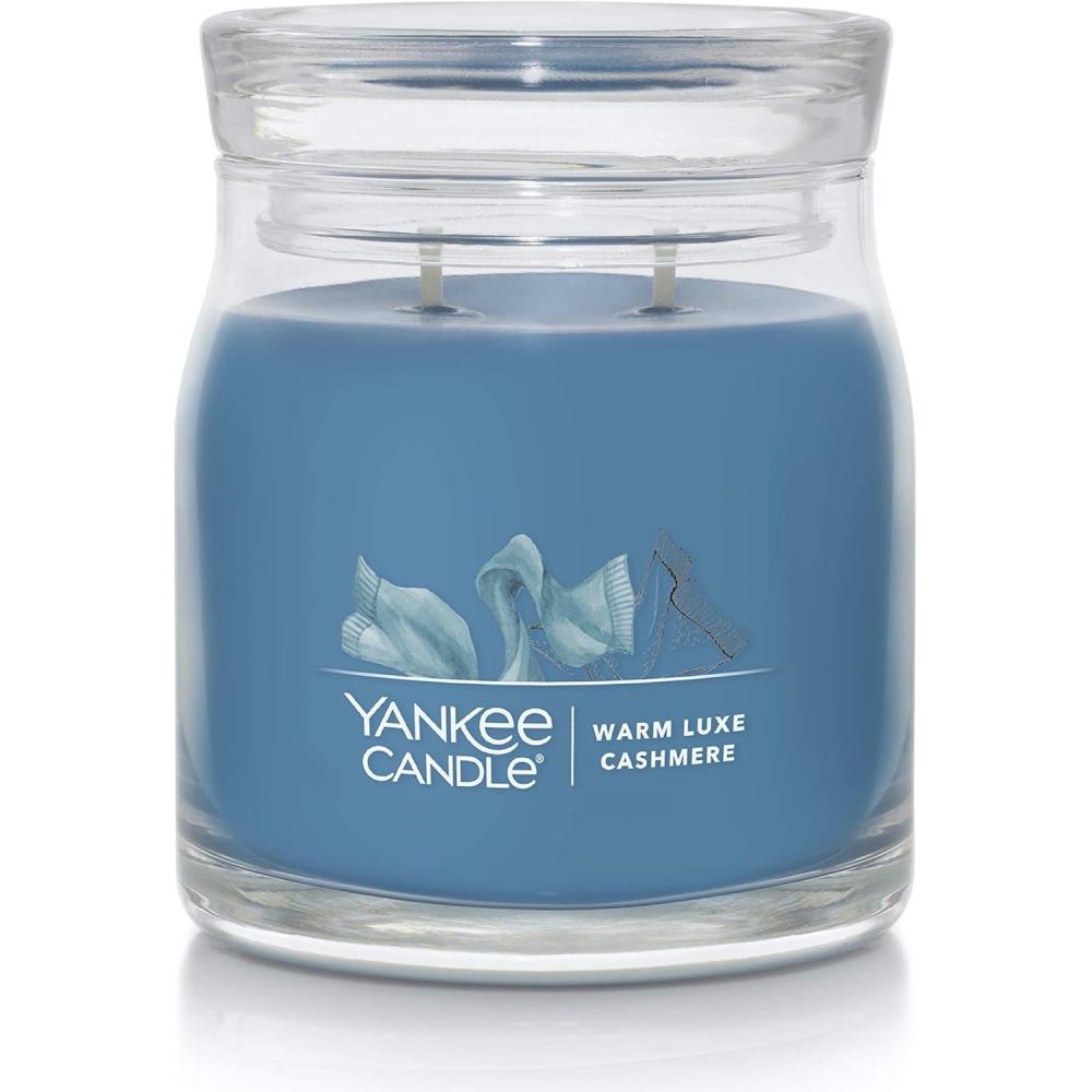 imageYankee Candle Studio Scented Candle with up to 50 Hour Burn Time Premium Plant Wax Blend for Consistent Burn 10 oz Jar Candle with Room Filling Fragrance Iced Berry LemonadeWarm Luxe Cashmere