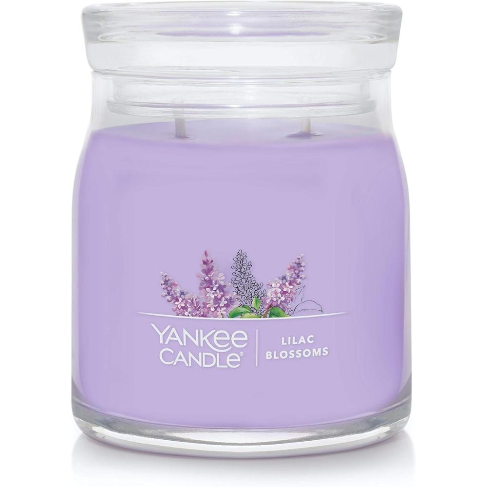 imageYankee Candle Studio Scented Candle with up to 50 Hour Burn Time Premium Plant Wax Blend for Consistent Burn 10 oz Jar Candle with Room Filling Fragrance Iced Berry LemonadeLilac Blossoms