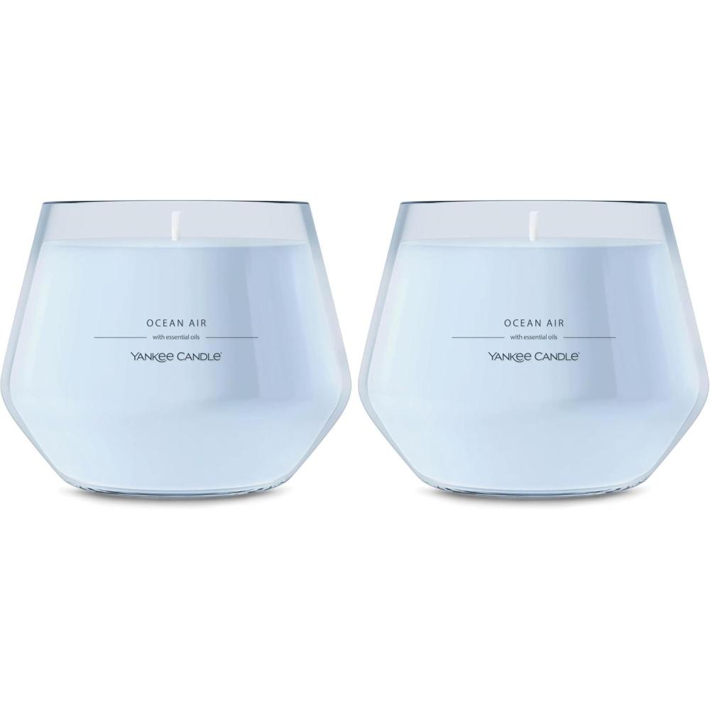 imageYankee Candle Studio Scented Candle with up to 50 Hour Burn Time Premium Plant Wax Blend for Consistent Burn 10 oz Jar Candle with Room Filling Fragrance Balsam ampamp CedarOcean Air