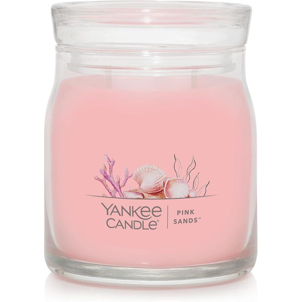 imageYankee Candle Studio Scented Candle with up to 50 Hour Burn Time Premium Plant Wax Blend for Consistent Burn 10 oz Jar Candle with Room Filling Fragrance Iced Berry LemonadePink Sands