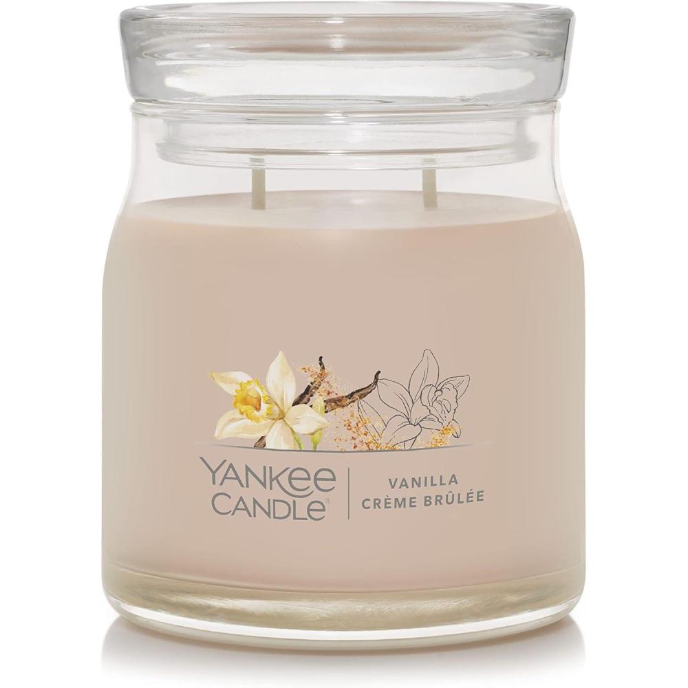 imageYankee Candle Studio Scented Candle with up to 50 Hour Burn Time Premium Plant Wax Blend for Consistent Burn 10 oz Jar Candle with Room Filling Fragrance Amber ampamp SandalwoodVanilla Crme Brle