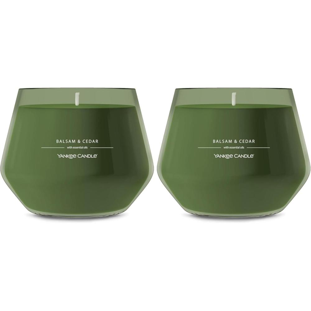 imageYankee Candle Studio Scented Candle with up to 50 Hour Burn Time Premium Plant Wax Blend for Consistent Burn 10 oz Jar Candle with Room Filling Fragrance Balsam ampamp CedarBalsam  Cedar