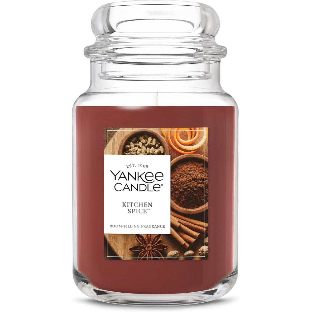 imageYankee Candle Sugared Cinnamon Apple Scented Candle 22oz Large Jar with up to 150 Hour Burn Time GiftableKitchen Spice