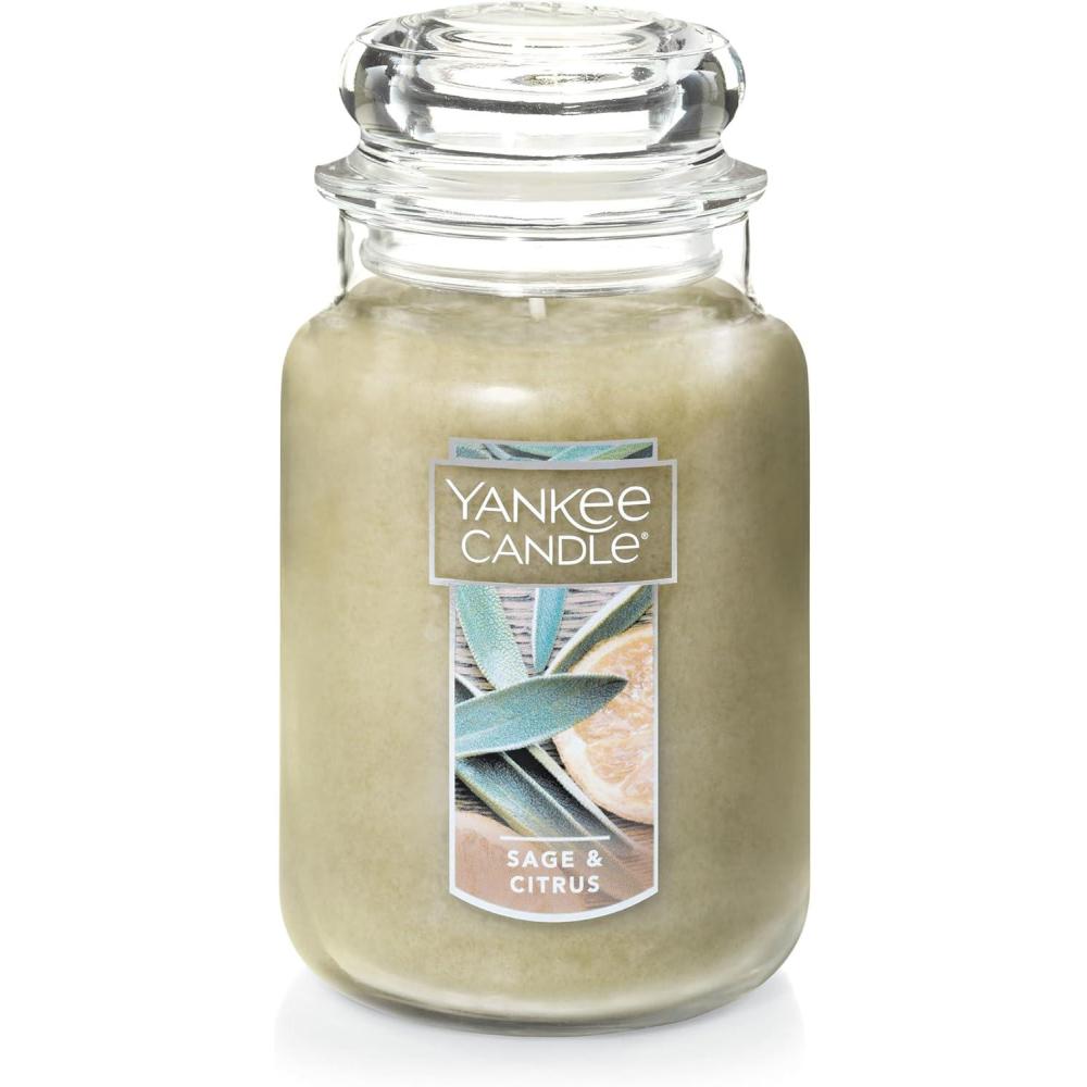 imageYankee Candle Sun ampamp Sand Scented Classic 22oz Large Jar Single Wick Candle Over 110 Hours of Burn TimeSage  Citrus